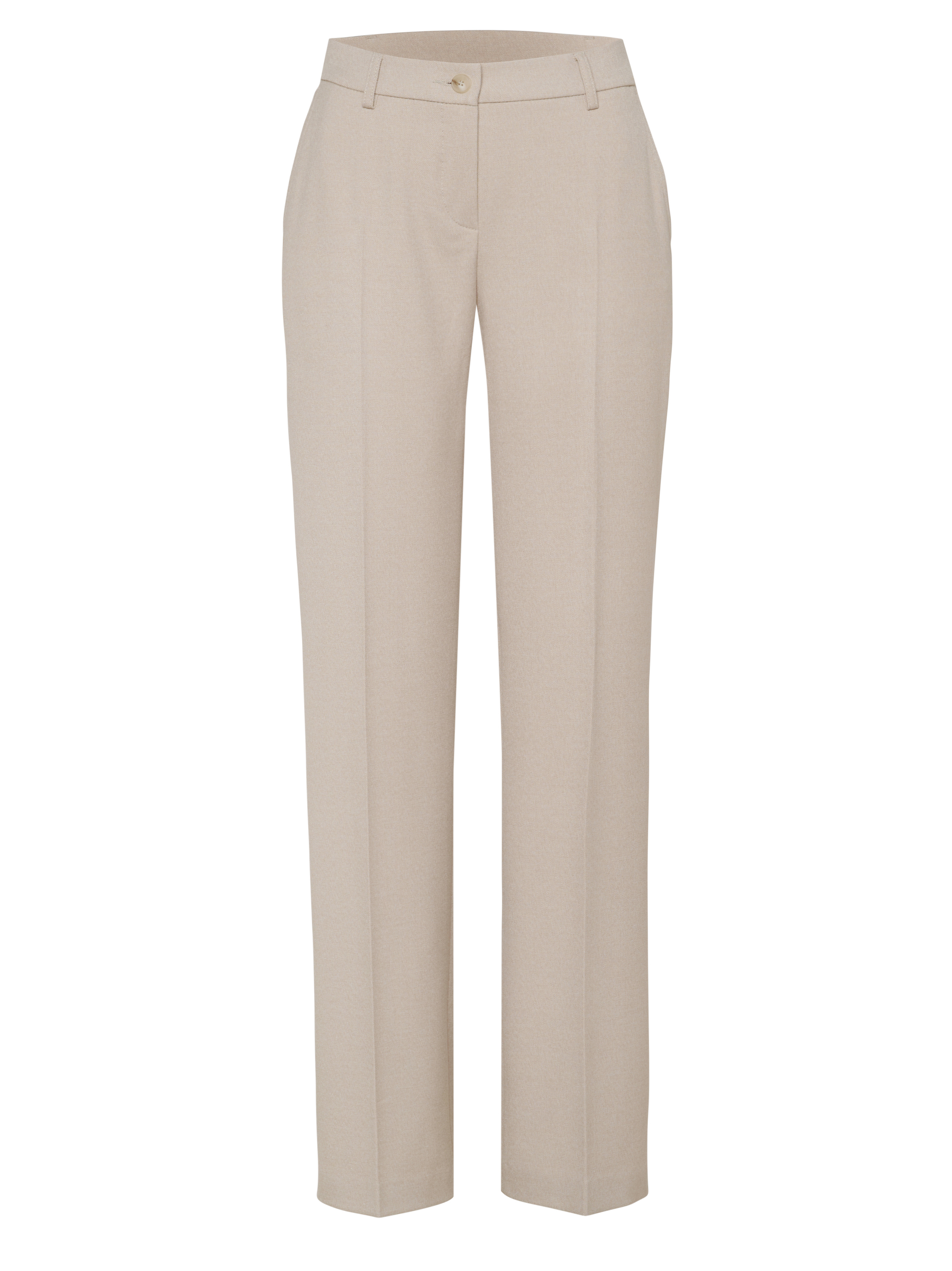 Damenhose Jenny Wide in Creme, wide-Leg Hose aus fliessendem Gabardine, freigestellte Produktansicht