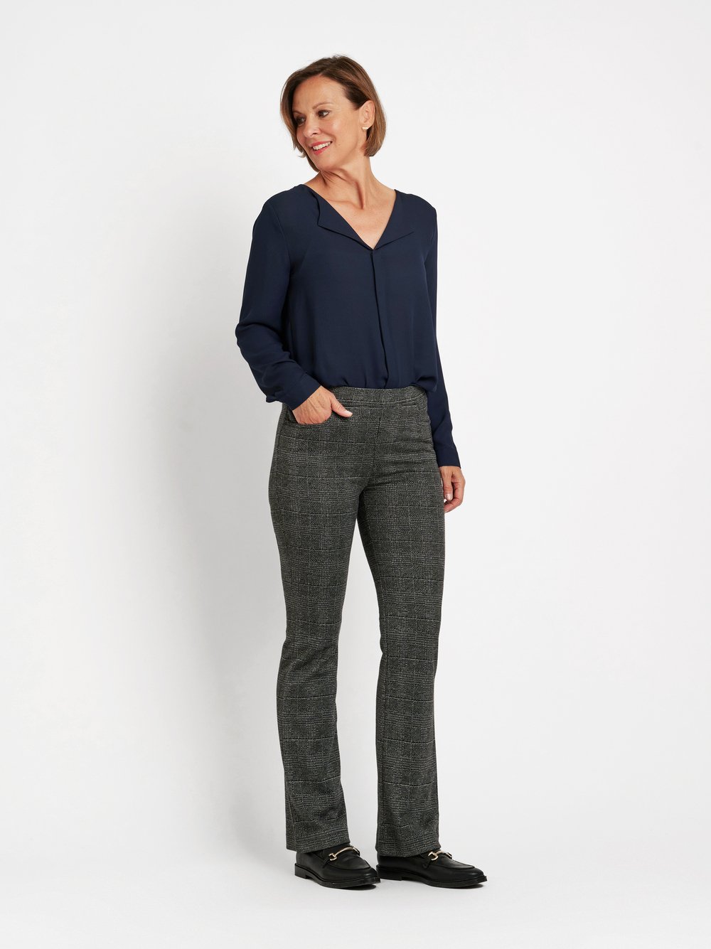 Ausgestellte Karohose | Style »Alice« anthra
