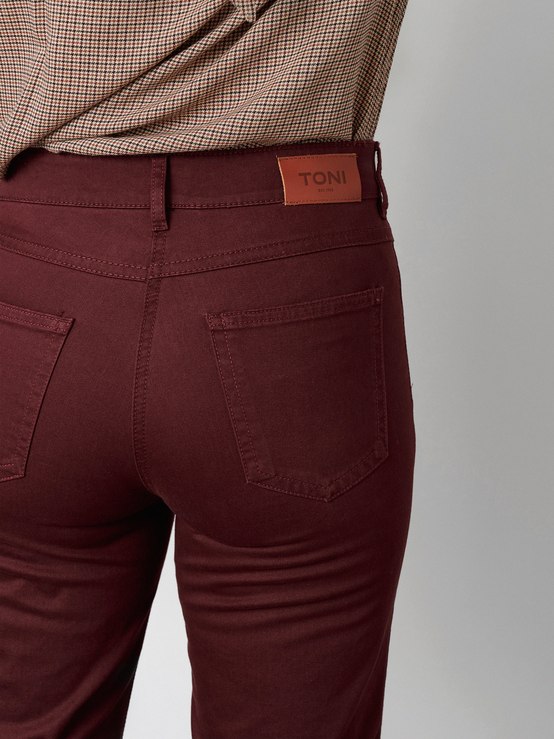 Womens trousers Be Loved in Bordeaux, regular-fit trousers with rhinestone detail, detail view