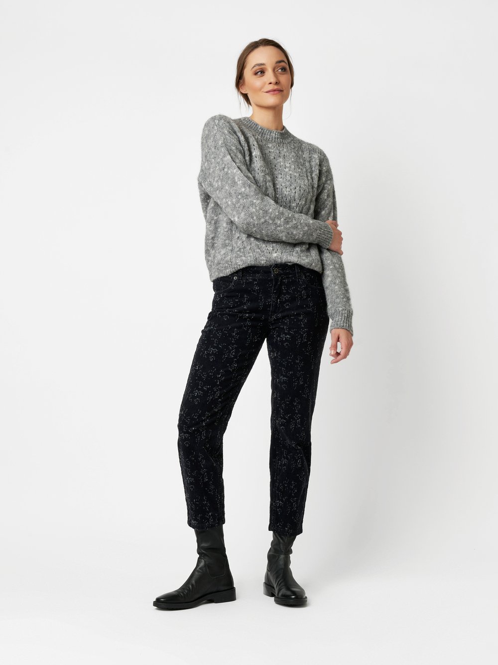 Cordhose mit Destroyed-Effekt | Style »Ella« black