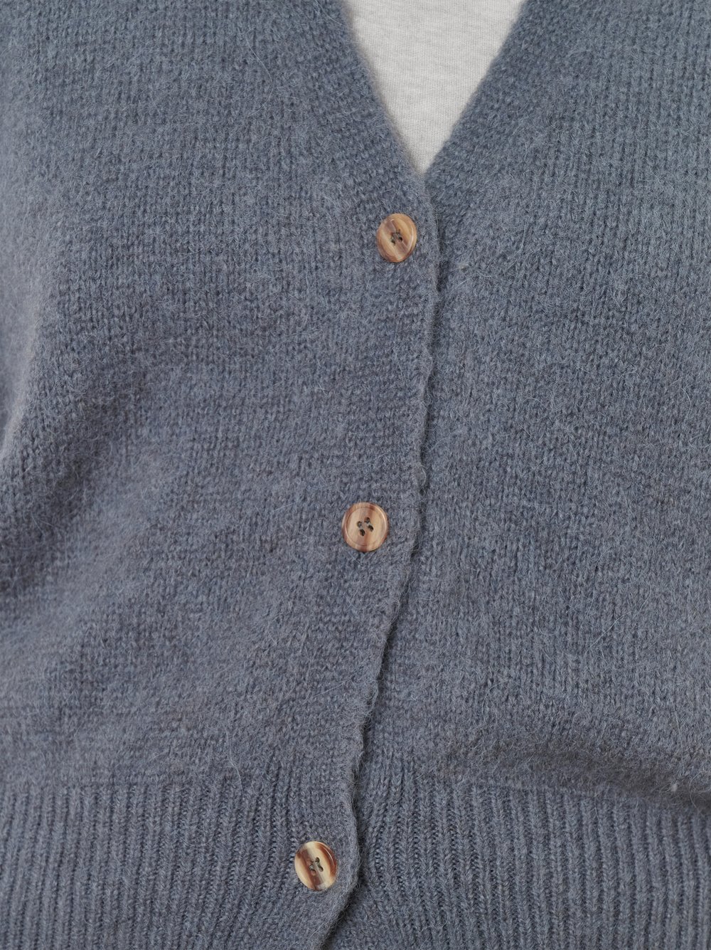Damenweste Ilona in Grau, Strickweste im Boxy-Cut, Detailansicht