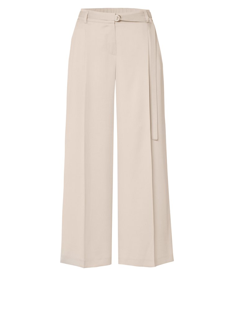 Damenhose Luisa Culotte in light beige, Culotte mit Guertel und Bundfalten, freigestellte Produktansicht