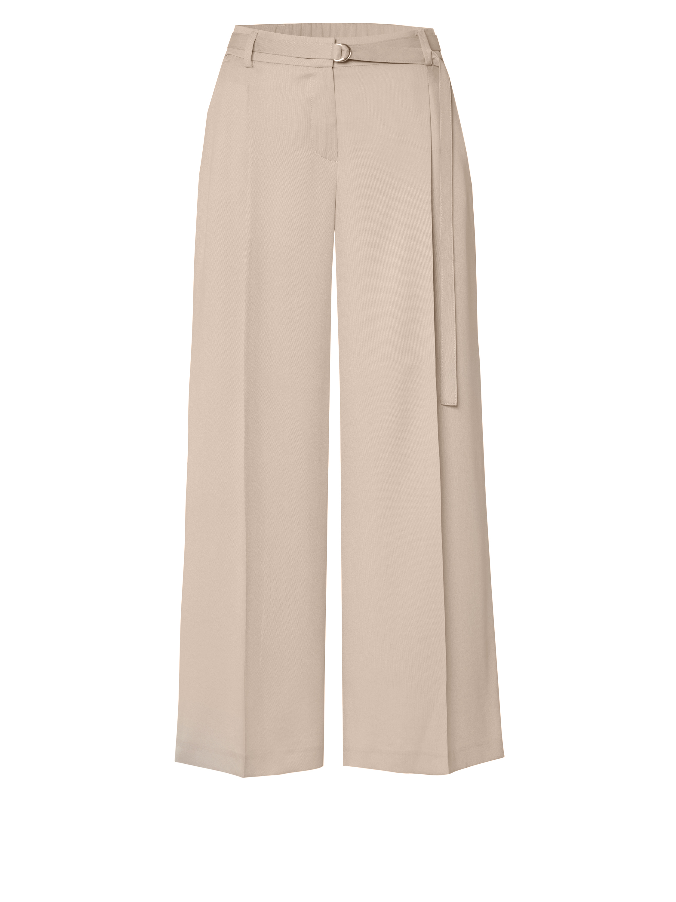 Damenhose Luisa Culotte in light beige, Culotte mit Guertel und Bundfalten, freigestellte Produktansicht