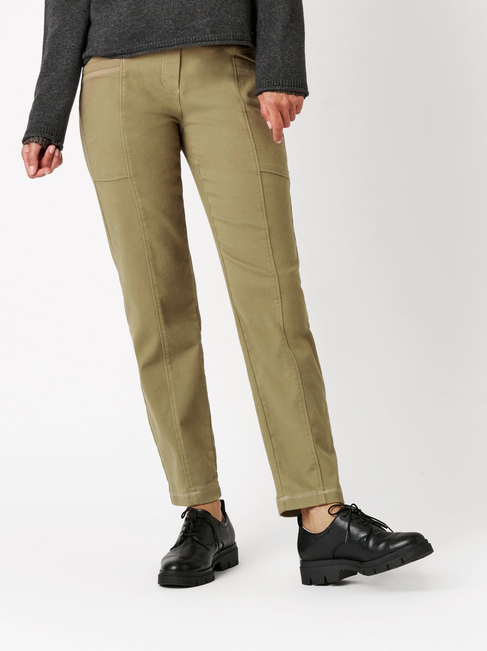 Trousers Sue khaki front view Trousers Sue khaki front view