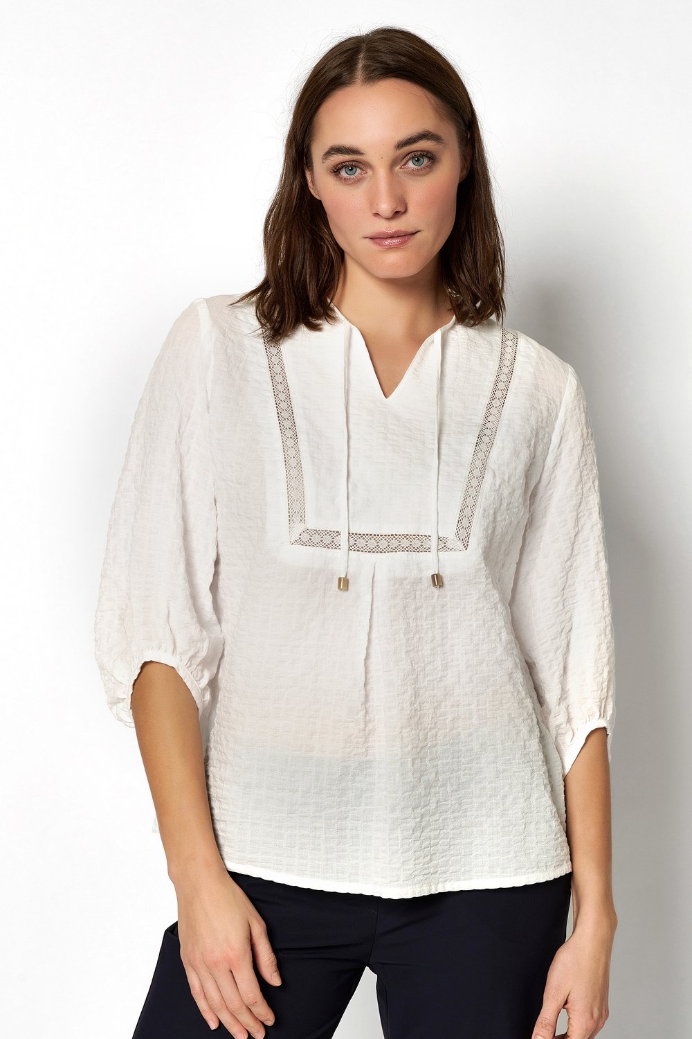 Blouse with crochet lace | Style »Celeste« white