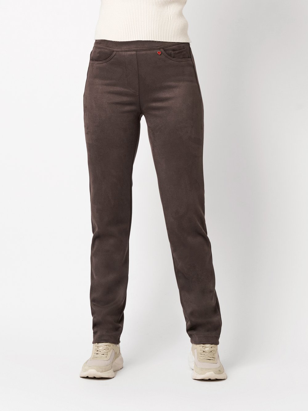 Pull-On Trousers in a Suede Look | Style »Alice« Dunkelbraun
