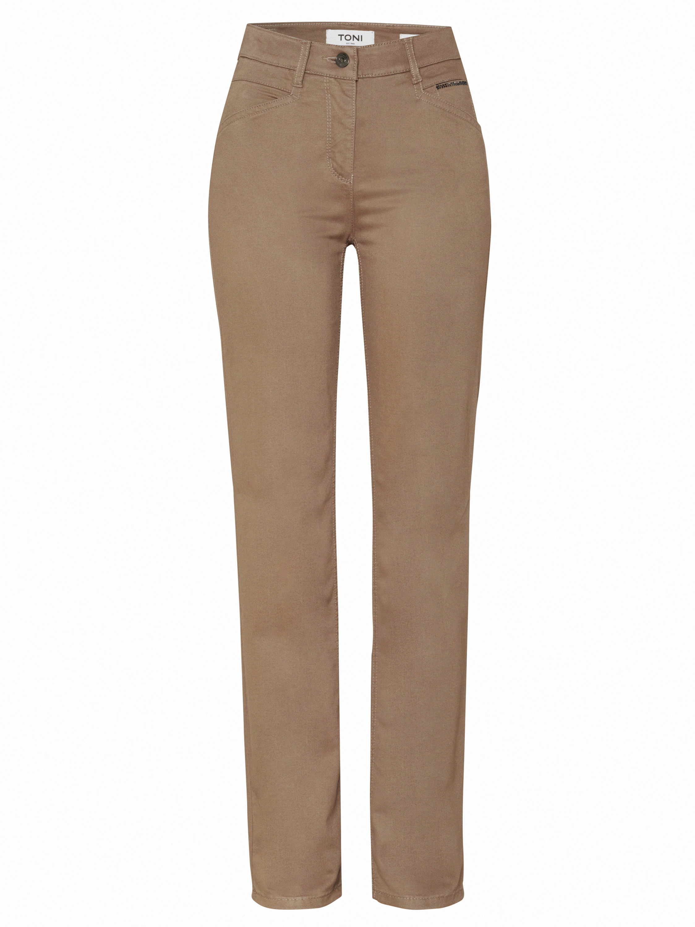 Damenhose Be Loved in Braun, regular-Fit Hose mit Strassdetail, freigestellte Produktansicht