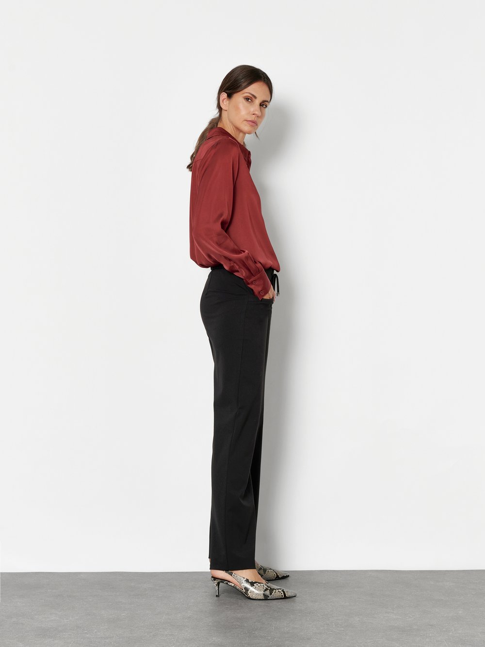 Wide-Leg Hose mit Tunnelzug | Style »Sue Wide« Schwarz