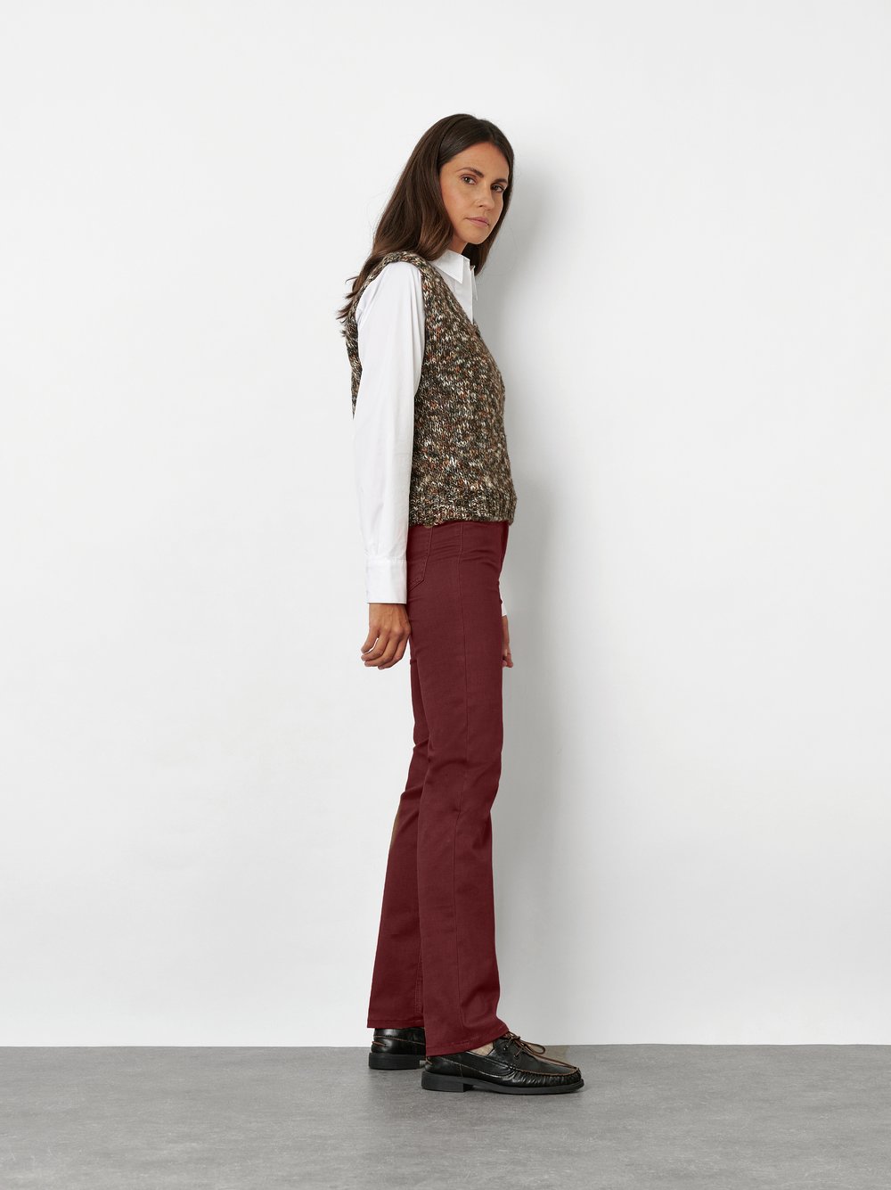 High-Waist Hose aus warmem Baumwollstretch | Style »Be Loved« Bordeaux