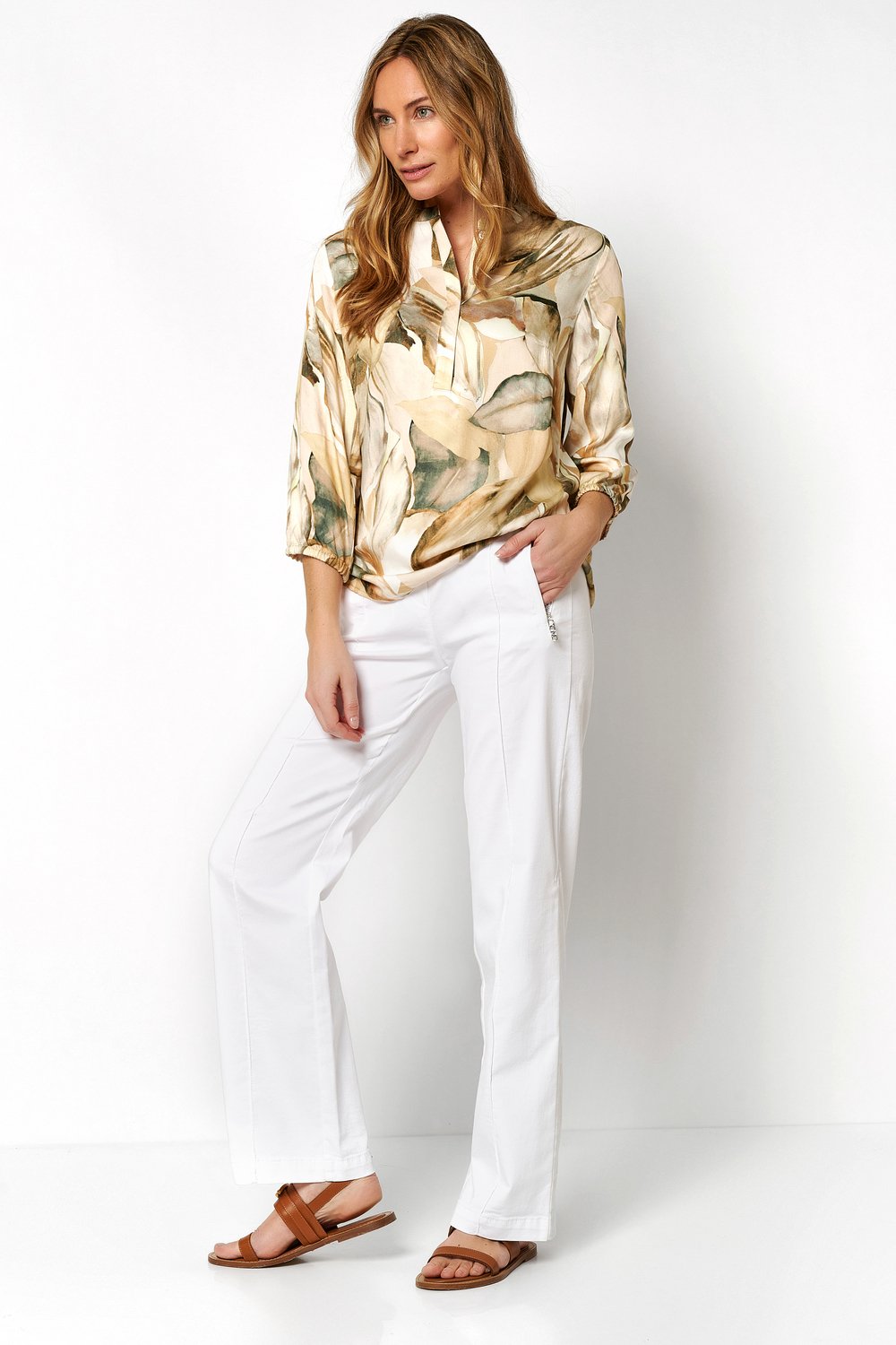 Wide leg with an elastic | Style »Sue« white
