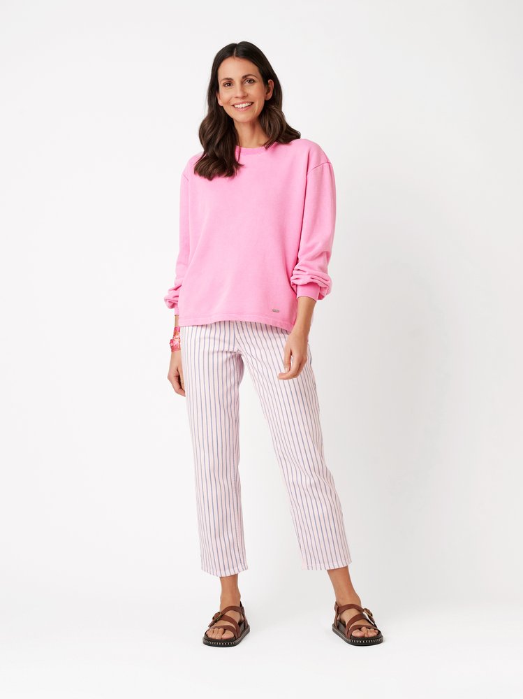 Damensweatshirt Esme in pink, softes Sweatshirt, Outfitansicht am Model