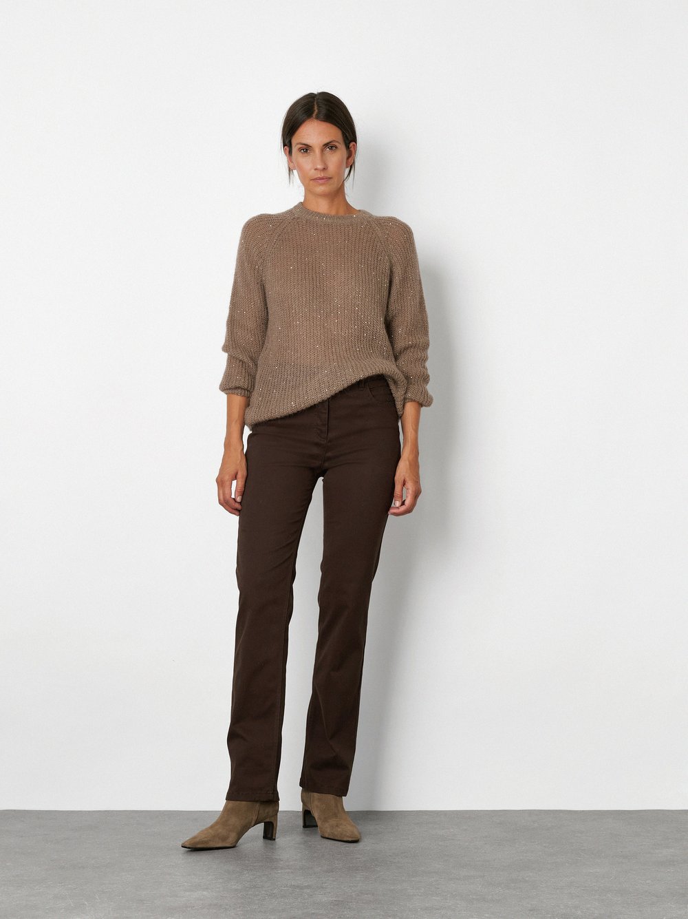 High-Waist Hose aus warmem Baumwollstretch | Style »Be Loved« Dunkelbraun