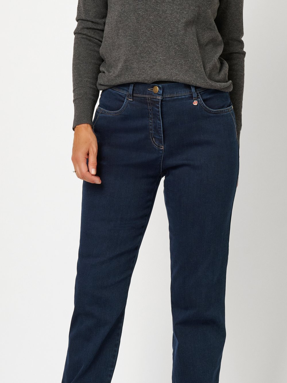 Damenjeans My Beauty in Dark Blue, basic-Jeans mit bequemer Oberschenkelweite, zweite Detailansicht
