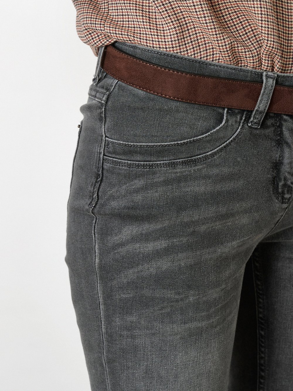 Damenjeans Perfect Shape in Grau, regular-Fit Jeans mit Shapingeffekt, Detailansicht