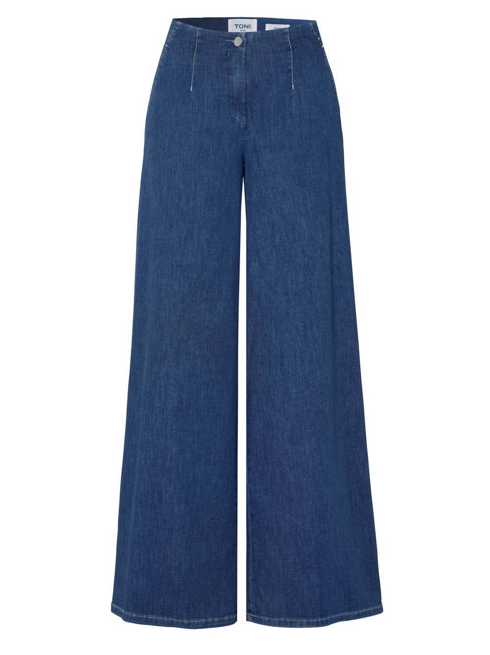 Damenjeans Jenny Palazzo in blue, Wide Leg aus fliessendem Denim, freigestellte Produktansicht