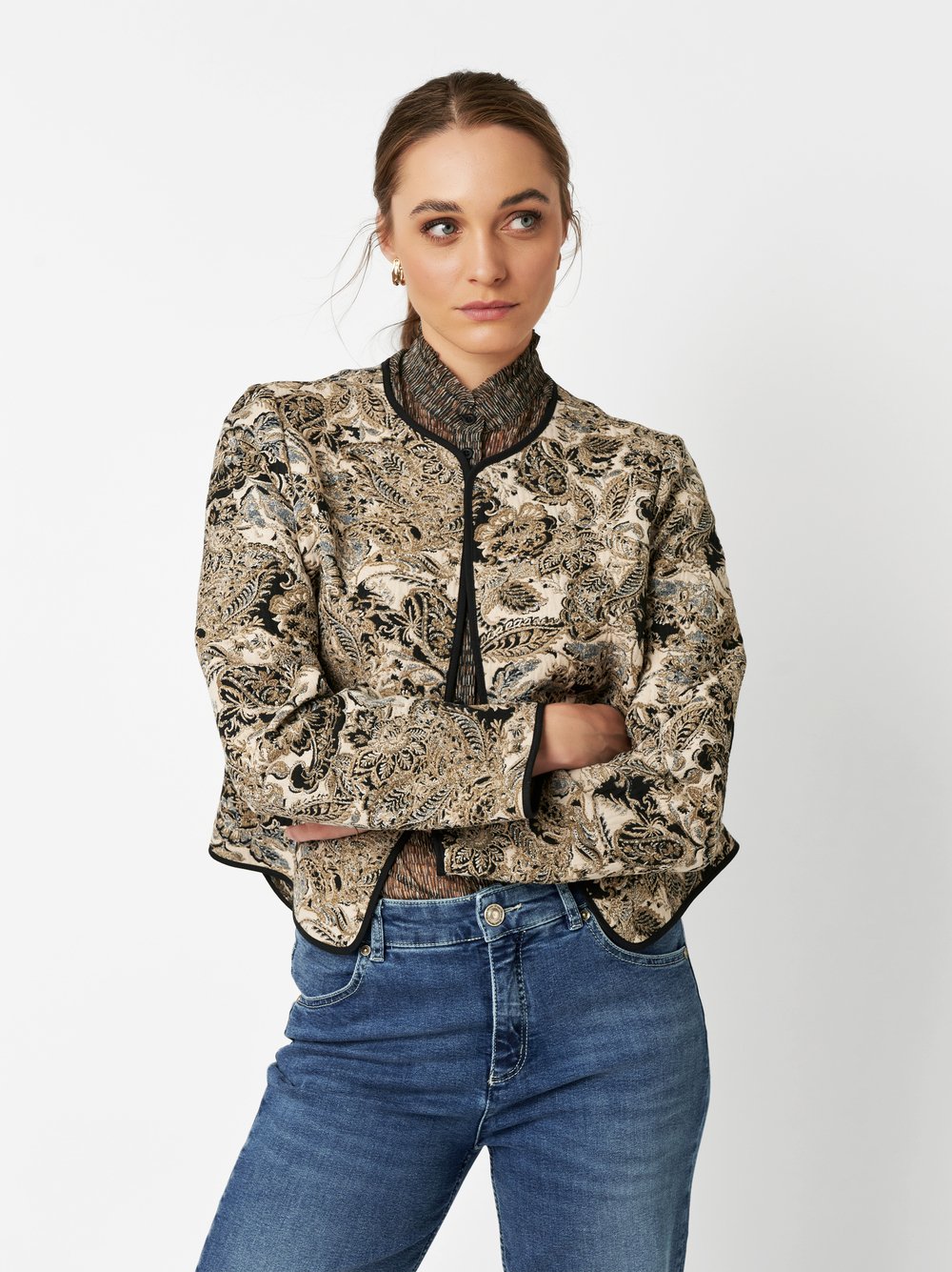 Blouson aus Jacquard | Style »Karla« nature/black