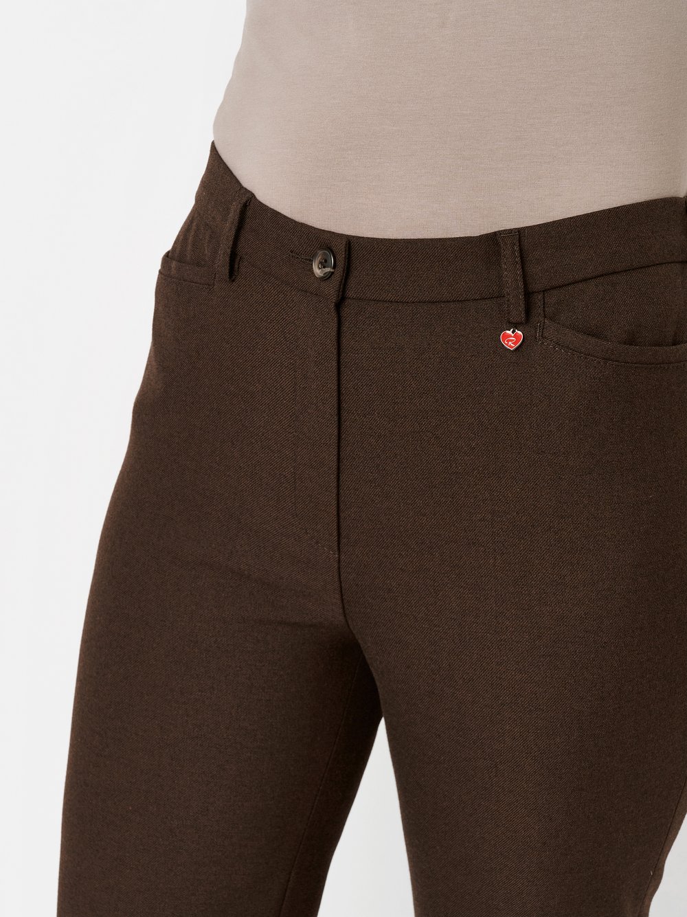 Damenhose Steffi in Dunkelbraun, Klassische Buegelfaltenhose, zweite Detailansicht