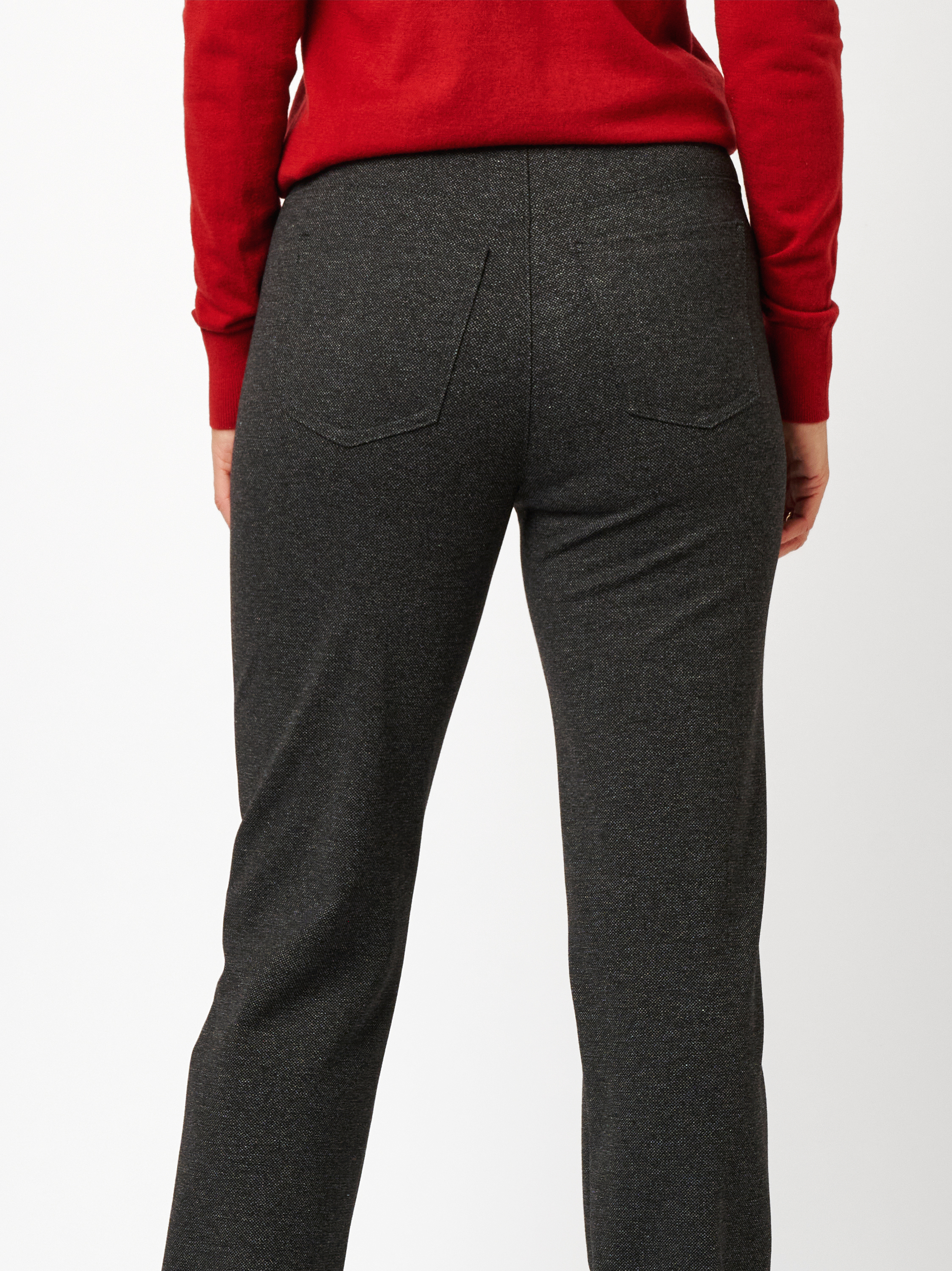Damenhose Alice in Anthrazit, Schlupfhose in Tweed-Optik, zweite Detailansicht