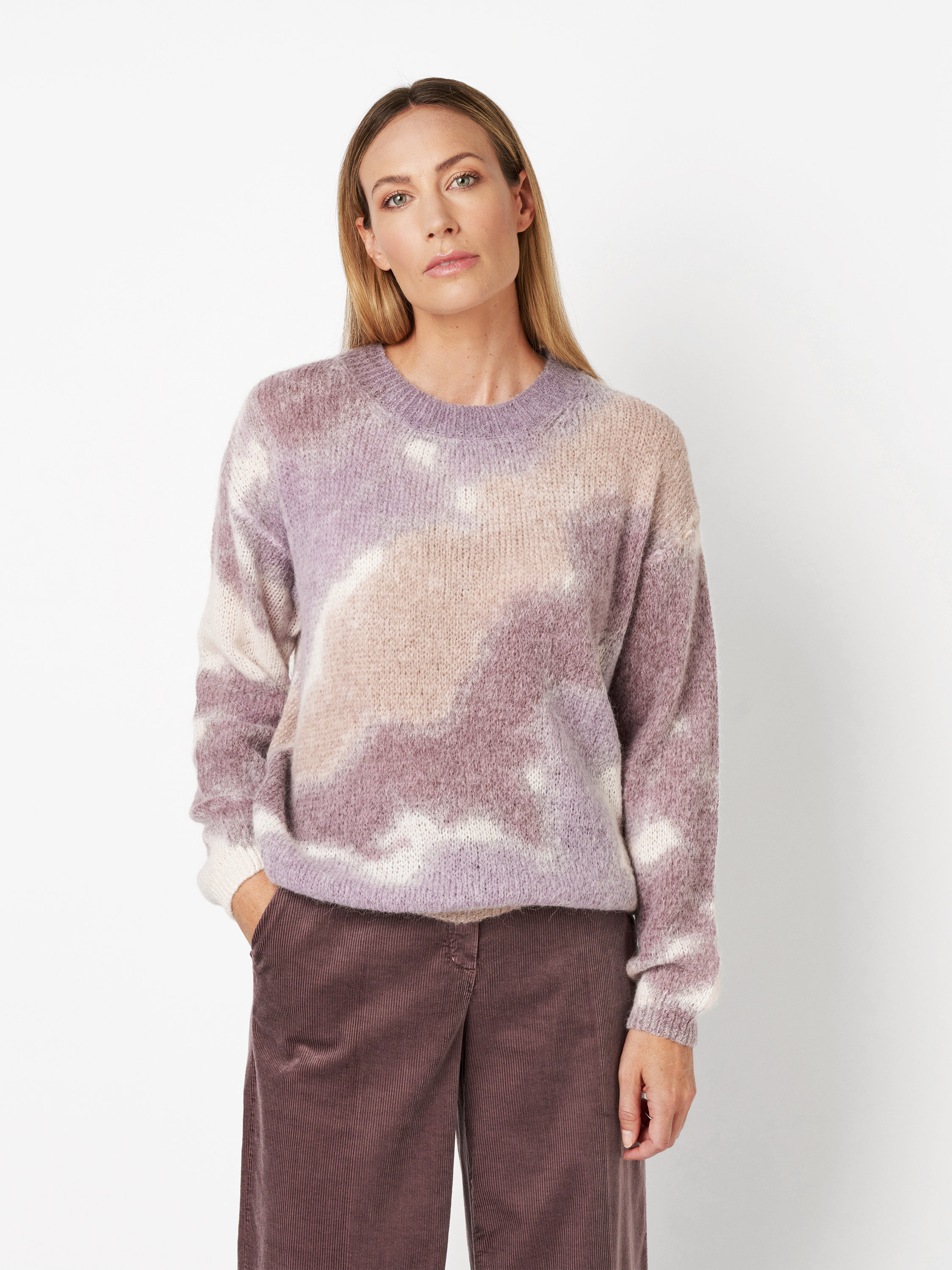 Pullover Golda mauve/offwhite Vorderansicht Pullover Golda mauve/offwhite Vorderansicht
