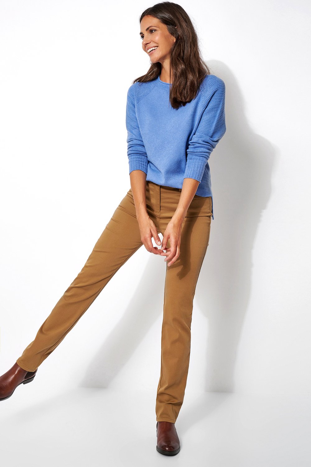 5-Pocket Hose mit hohem Bund | Style »be loved« brown