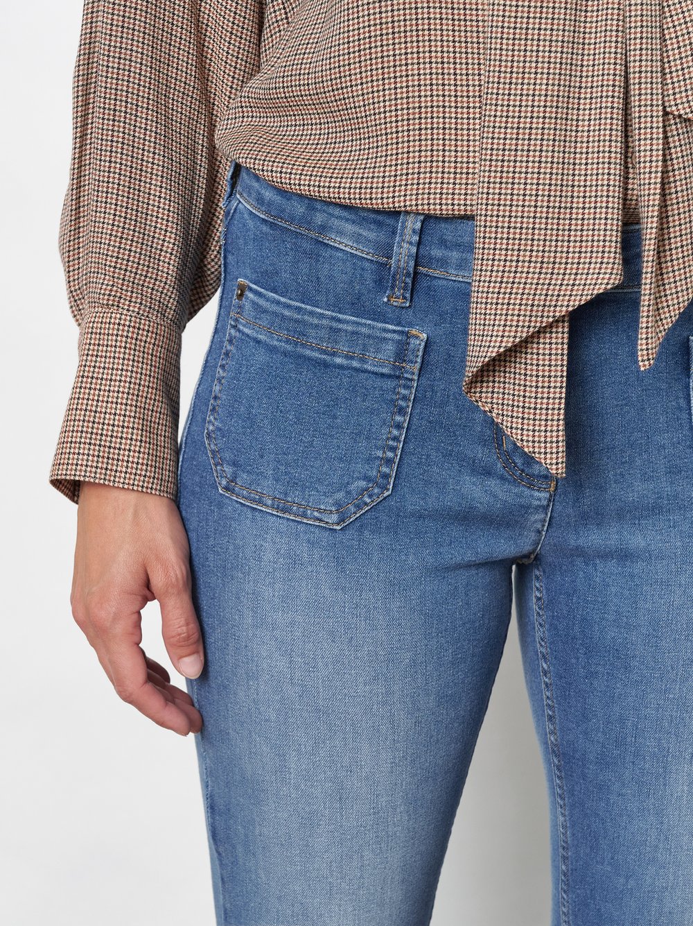 Bootcut-Jeans mit Fronttaschen | Style »Perfect Shape« Mid Blue Used