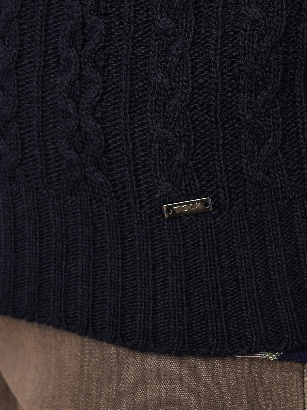 Cable-Knit Jumper with Cashmere | Style »Hedi« Dark Blue