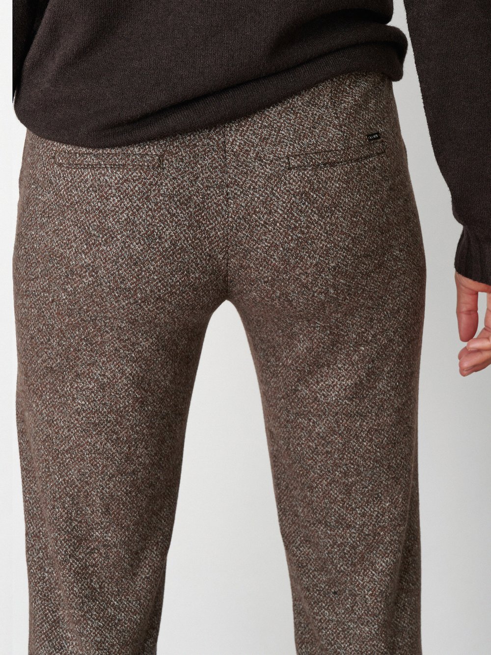 Womens trousers Jenny Wide in Brown, wide leg trousers in a melange look, second detail view