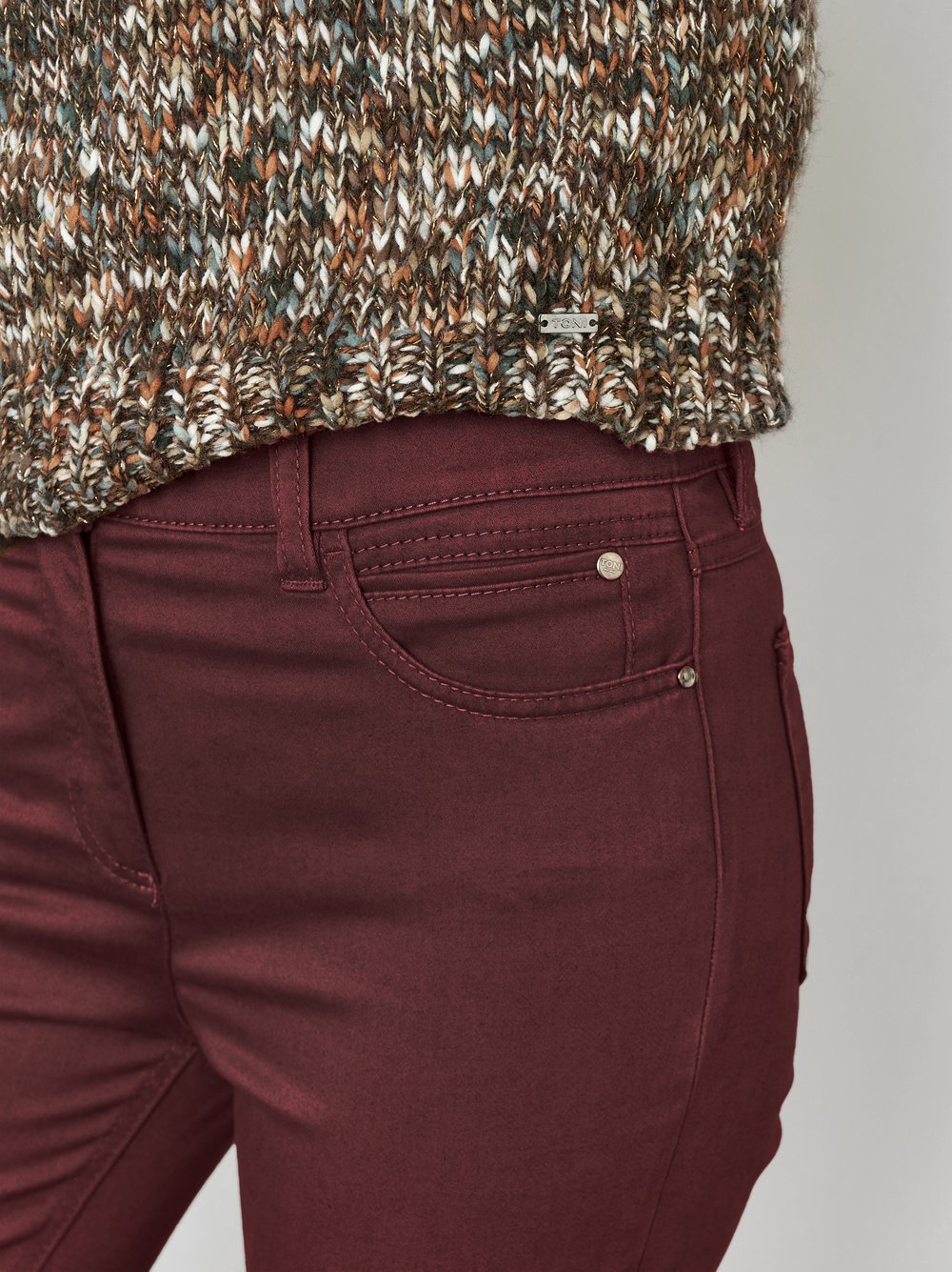 High-Waist Hose aus warmem Baumwollstretch | Style »Be Loved« Bordeaux