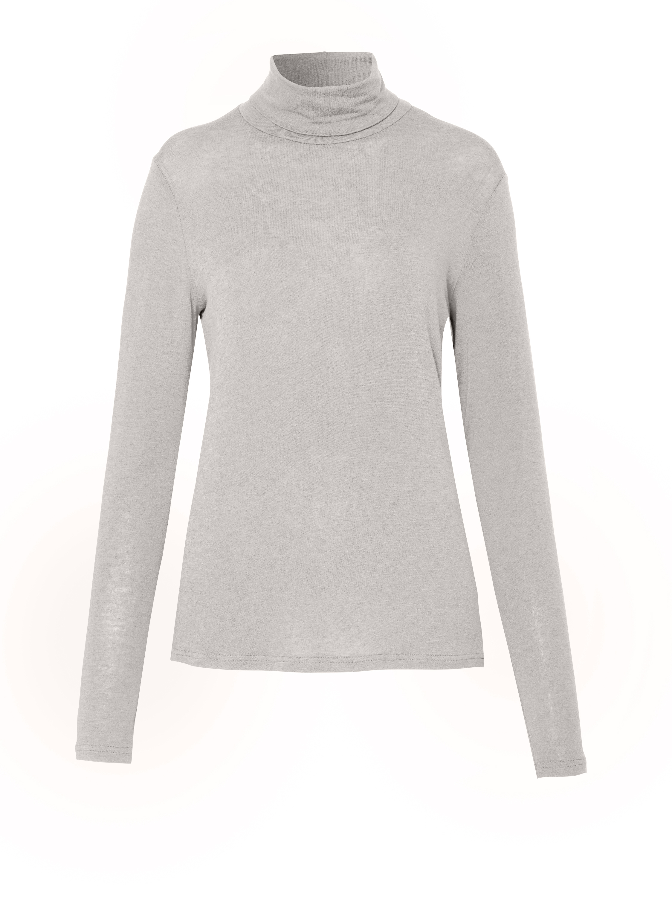 Womens shirt Danielle in Light Grey, lightweight fine knit turtleneck, product view