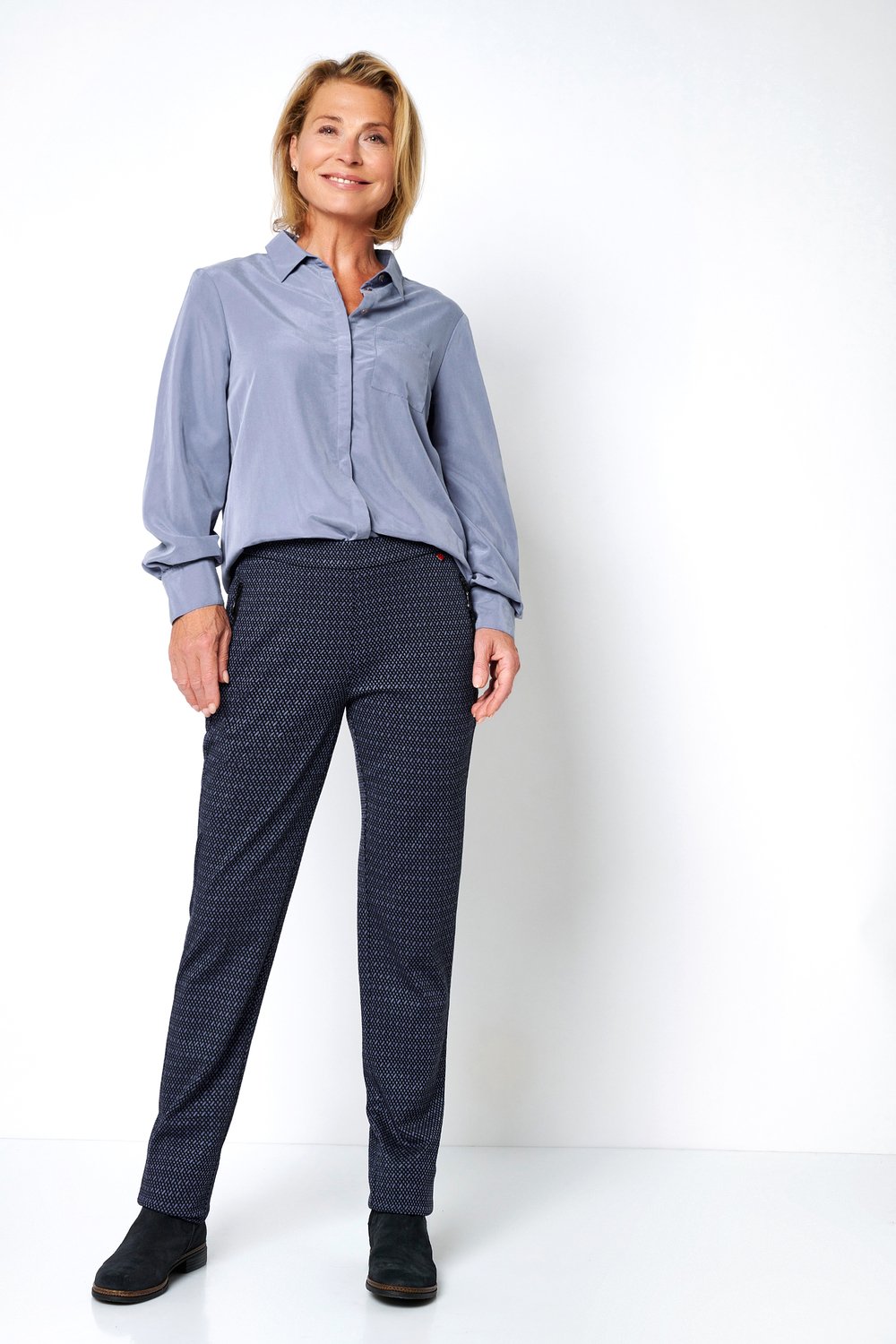 Trousers with minimal pattern | Style »Scarlet« blue