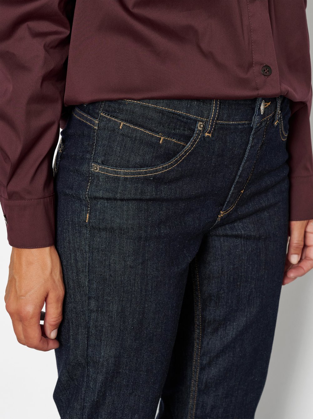 Damenjeans Liv in Rinsed Blue, straight-Fit Jeans aus Colour Denim, Detailansicht