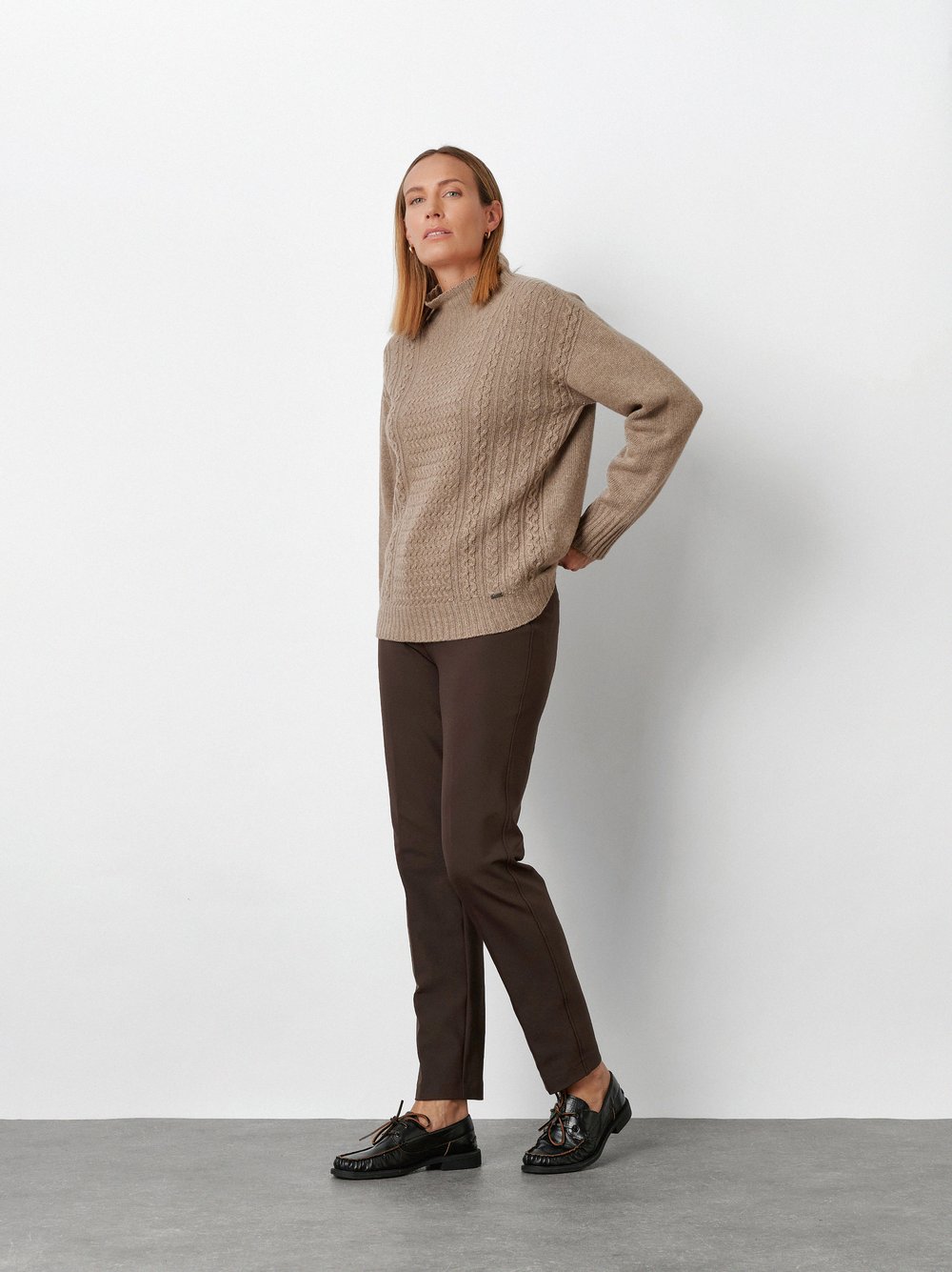Tailoring-Hose mit Bügelfalten | Style »Jenny Smart« Dunkelbraun