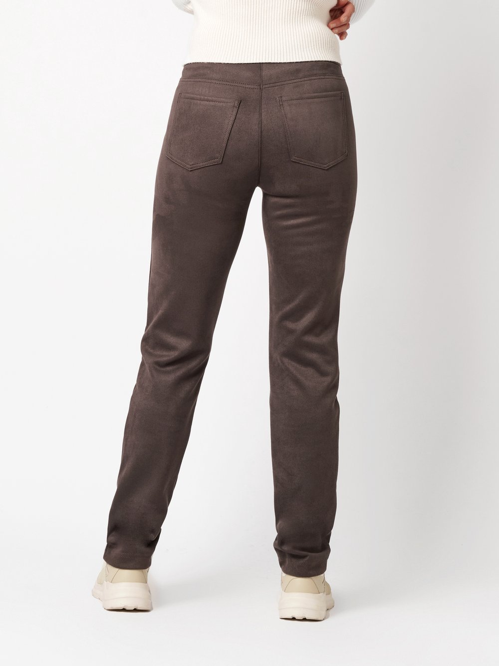 Pull-On Trousers in a Suede Look | Style »Alice« Dunkelbraun