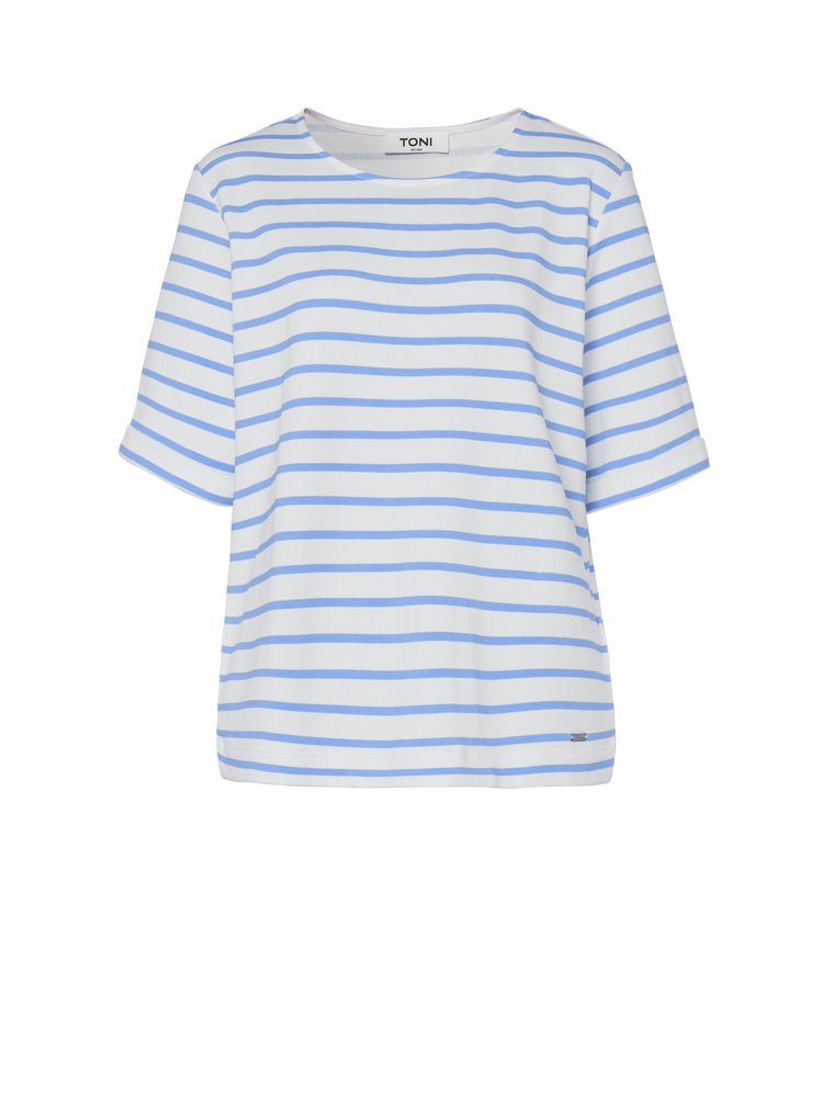 Damenshirt Dolly in blue / offwhite, streifenshirt, freigestellte Produktansicht