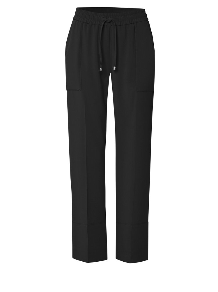 Womens trousers Sue Ankle in black, casual twill pants in cargo style, product view