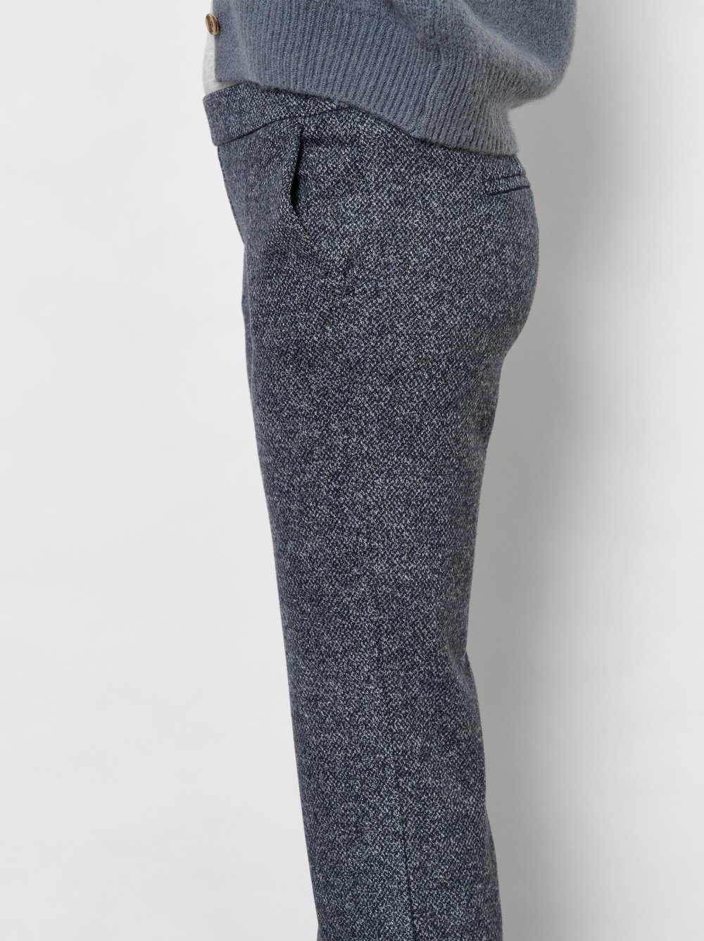 Wide-Leg Hose in melierter Optik | Style »Jenny Wide« Dark Blue