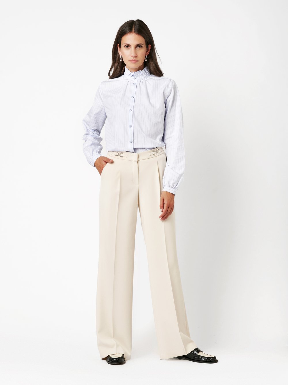 Trousers Luisa light beige outfit view