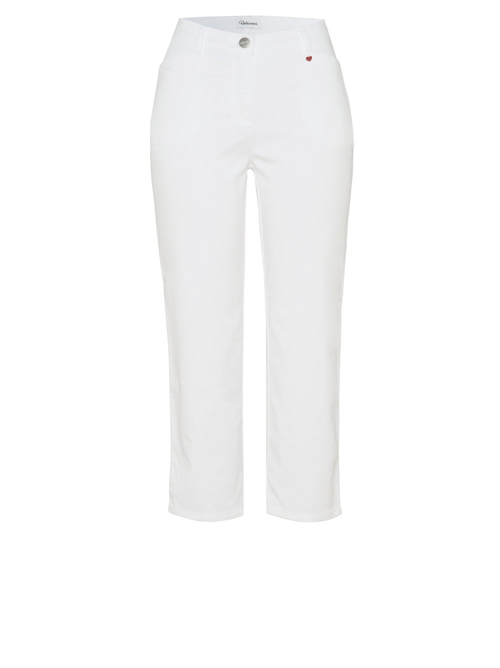 Womens trousers Meine beste Freundin 3/4 in white, cropped trousers with welt pockets, product view