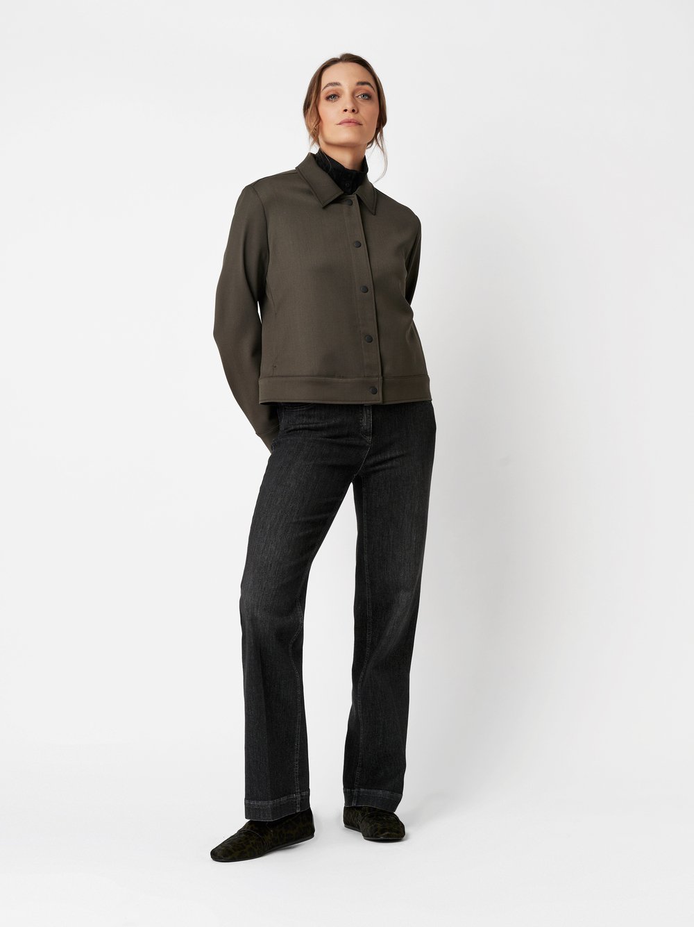 Bequeme Wide Leg Jeans | Style »Jenny« dark grey