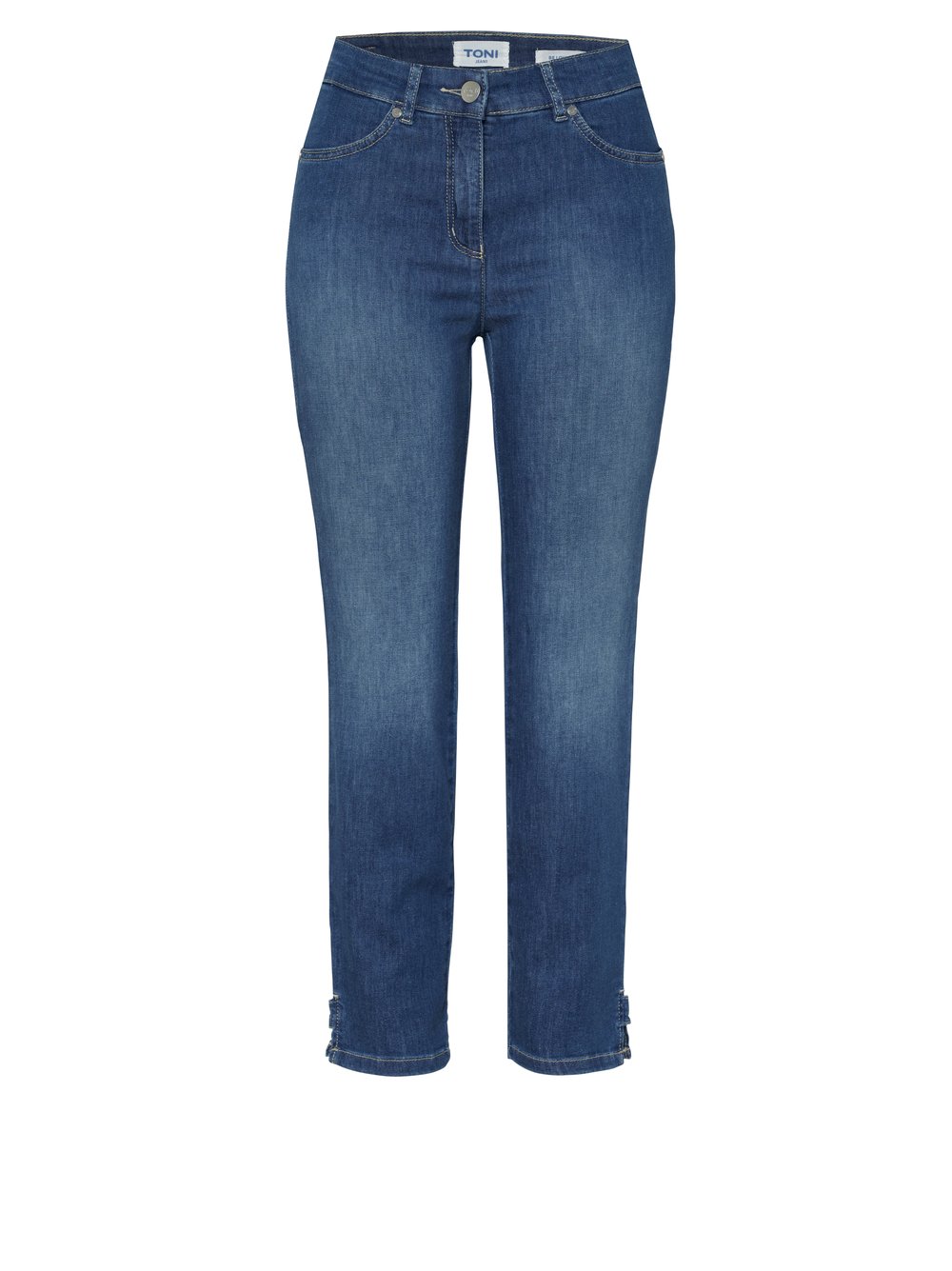 Damenjeans Be Loved 7/8 in blue, 7/8-Jeans aus Sommerdenim, freigestellte Produktansicht