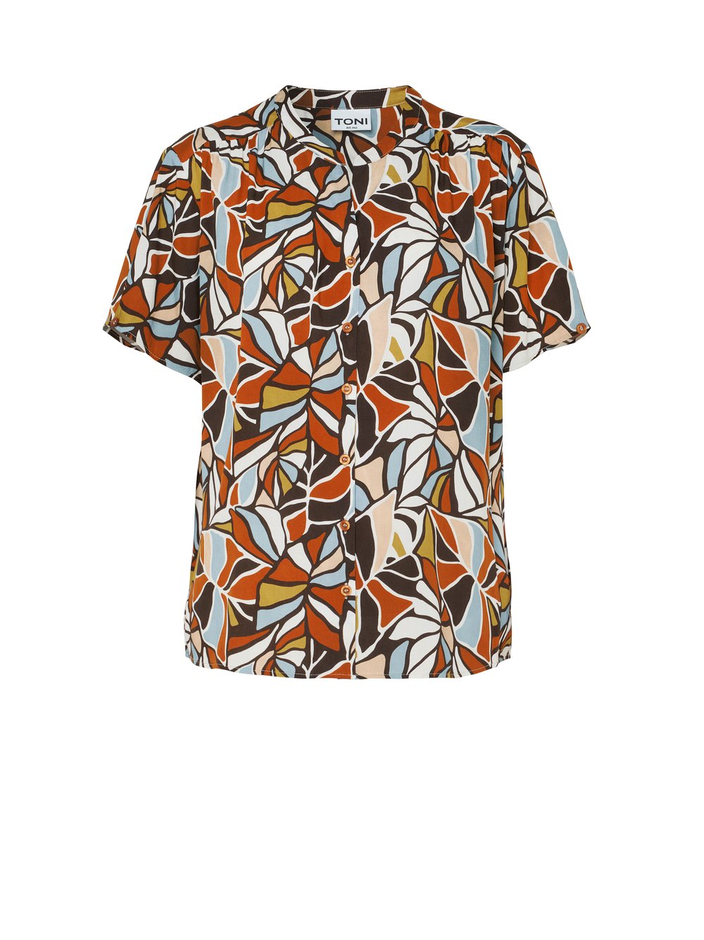 Womens blouse Bella in multicolour, short-sleeve blouse with an art-inspired floral pr, product view