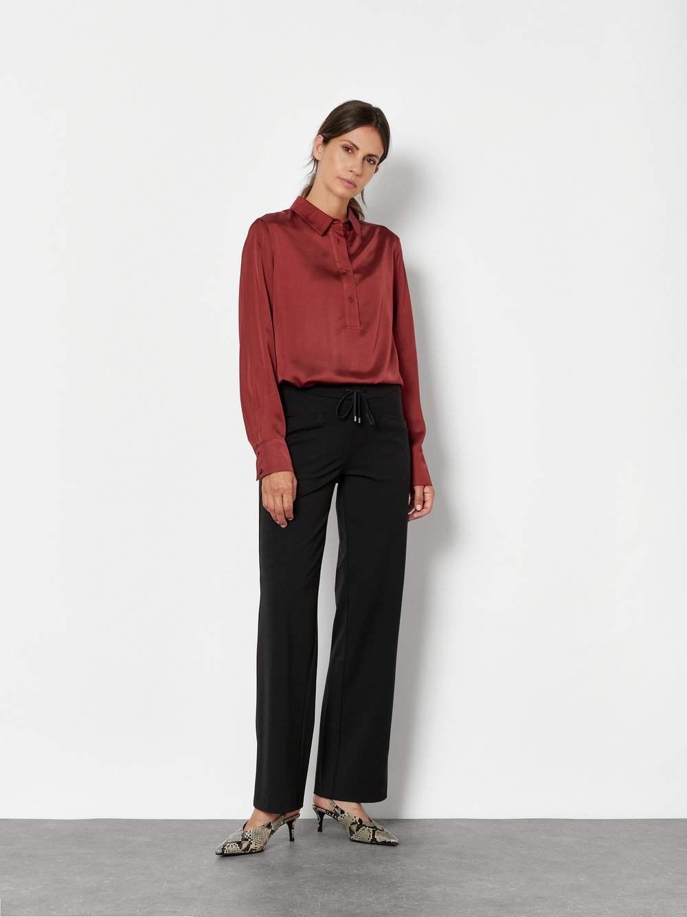 Wide-Leg Hose mit Tunnelzug | Style »Sue Wide« Schwarz