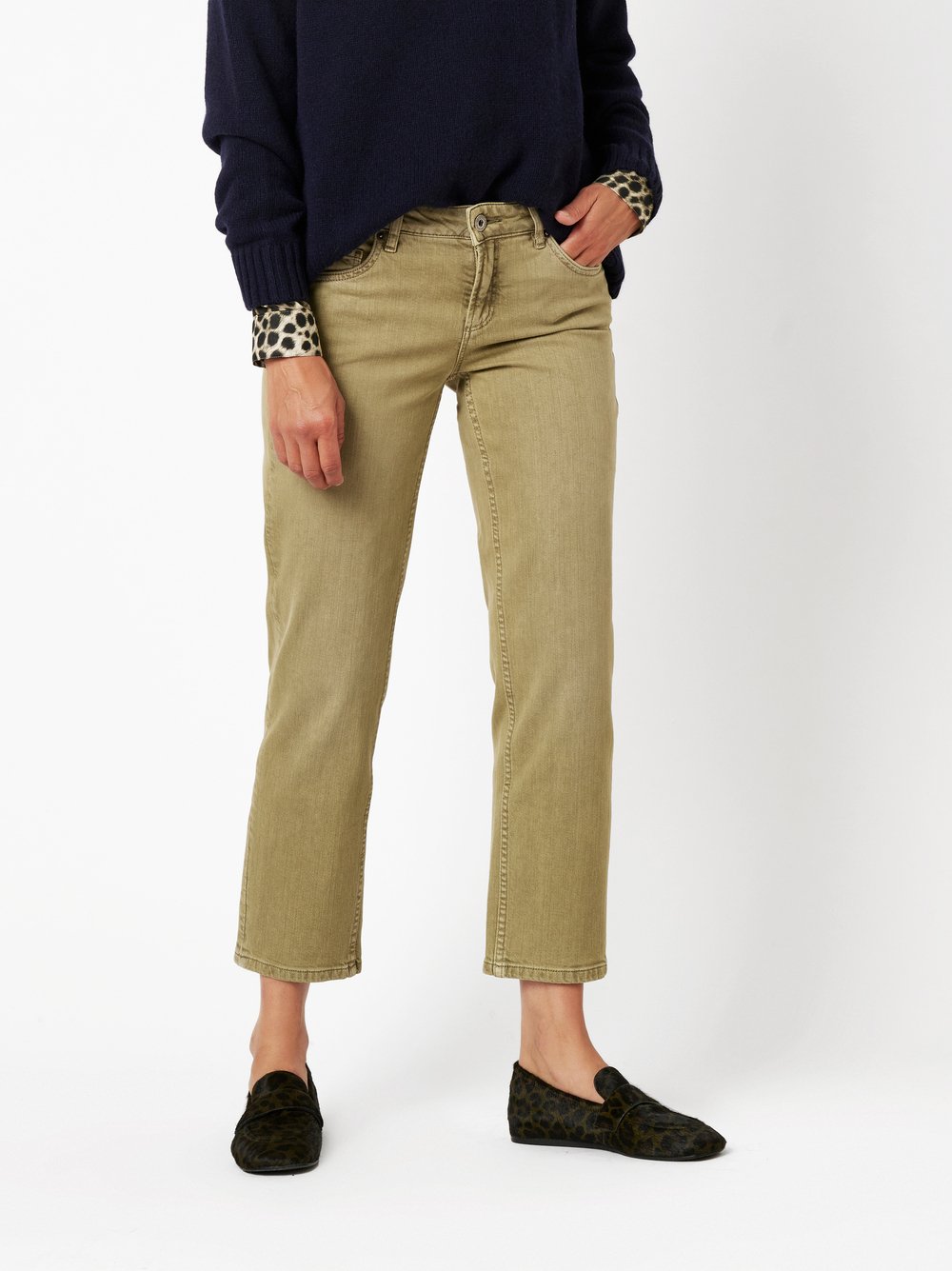 Jeans Ella khaki Vorderansicht