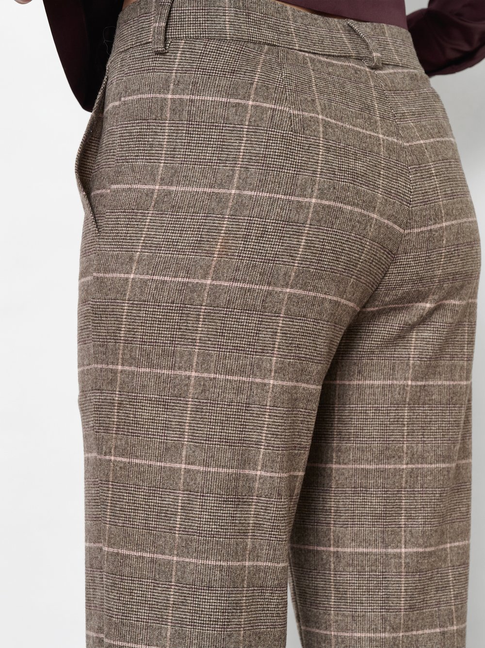 Damenhose Sue in Camel, Entspannte 7/8-Hose mit Karomuster, zweite Detailansicht