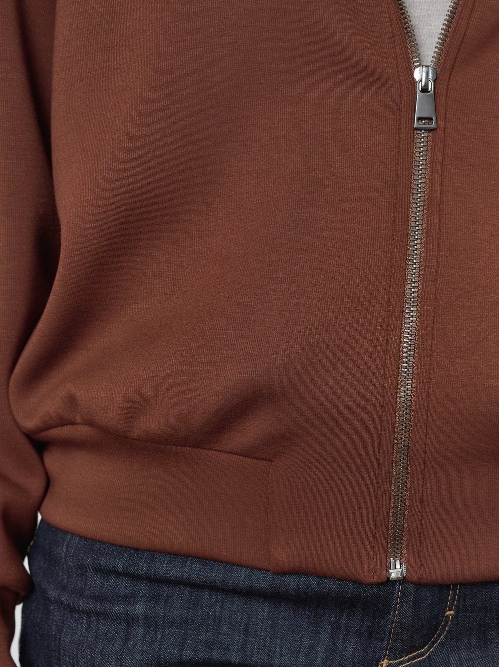Hoodie-Jacke aus softem Scuba | Style »Emilia« Rostrot