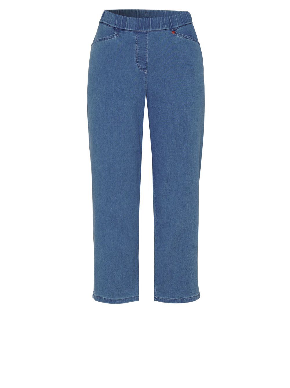 Womens trousers Scarlet 3/4 in blue, relaxed 3/4-length trousers with a pull-on waistba, product view