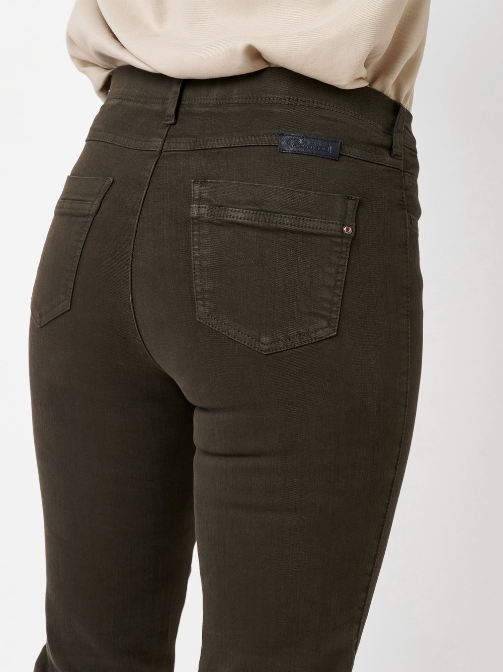 Damenjeans Meine beste Freundin in Dunkelbraun, straight-Fit Jeans, zweite Detailansicht