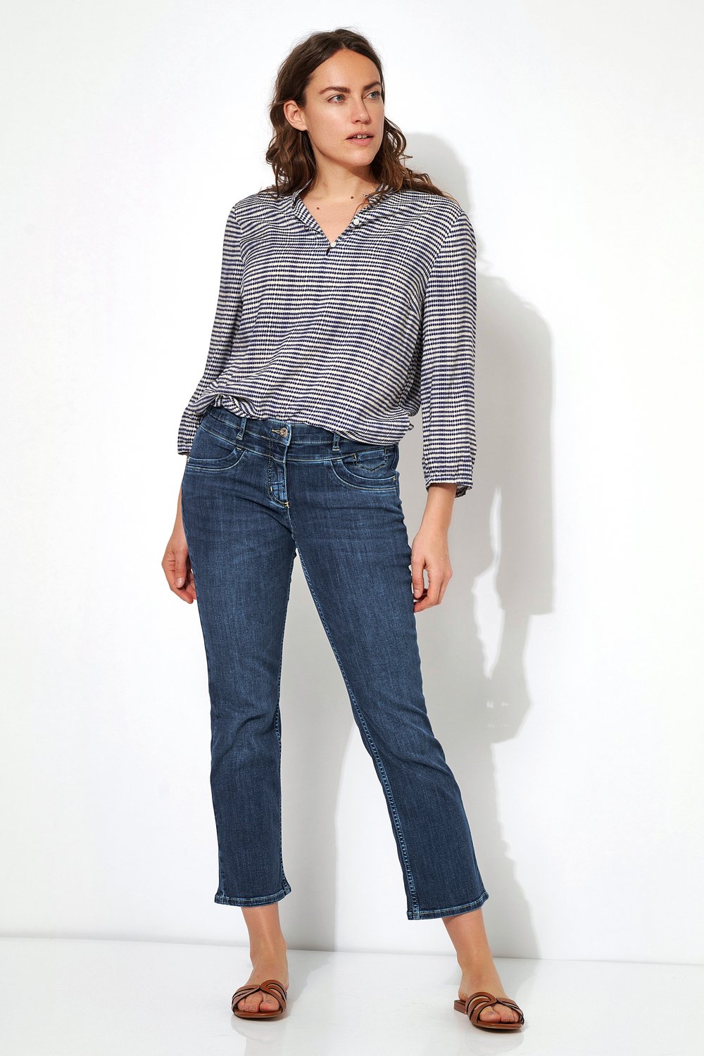 7/8-Jeans mit Kick | Style »Perfect Shape« mid blue used