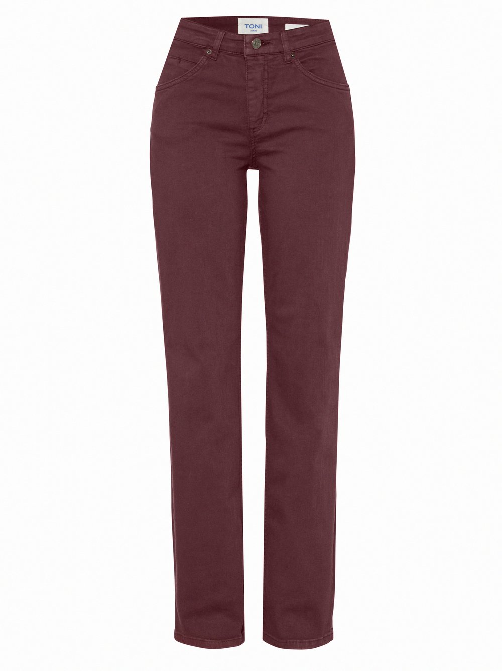 Damenjeans Liv in Beere, straight-Fit Jeans aus Colour Denim, freigestellte Produktansicht