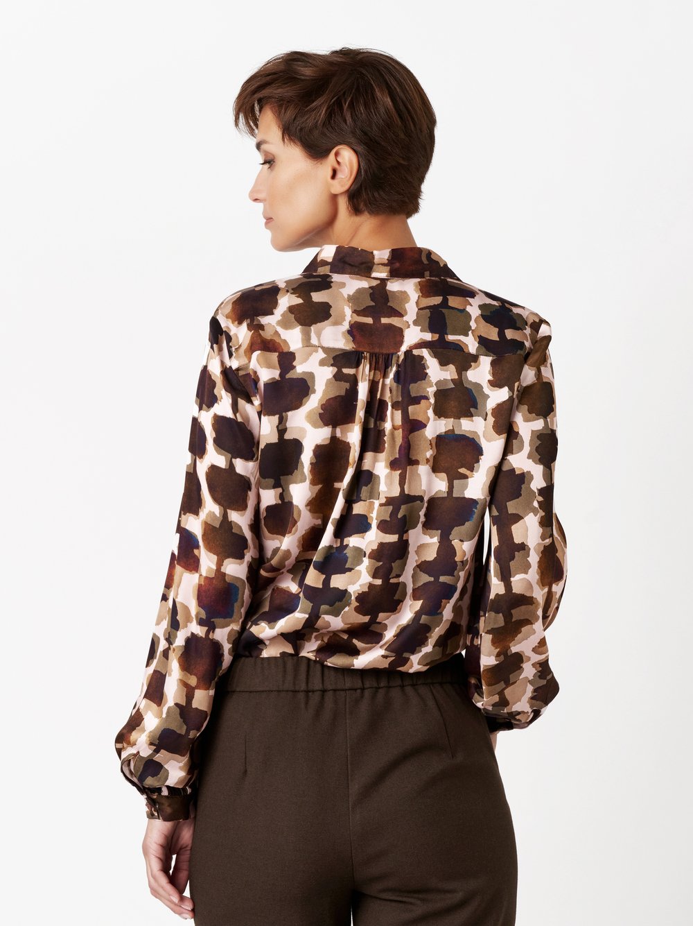 Blouse Coco multicolour rose rear view Blouse Coco multicolour rose rear view